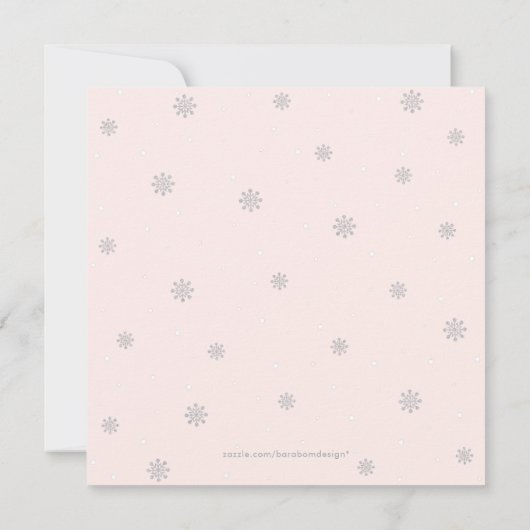 Silver & Gold Winter Wonderland Meisje Baby shower Kaart (Achterkant)