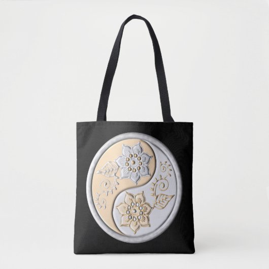 Silver & Gold Yin Yang Tote Bag (Voorkant)