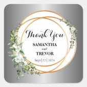 Silver Golden Botanica: Dank je Vierkante Sticker (Voorkant)