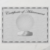 Silver Golf Certificate of Achievement Flyer (Voorkant)