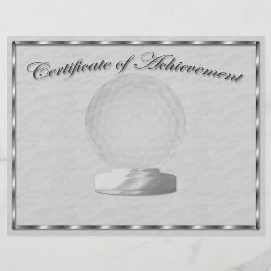 Silver Golf Certificate of Achievement Flyer (Voorkant)