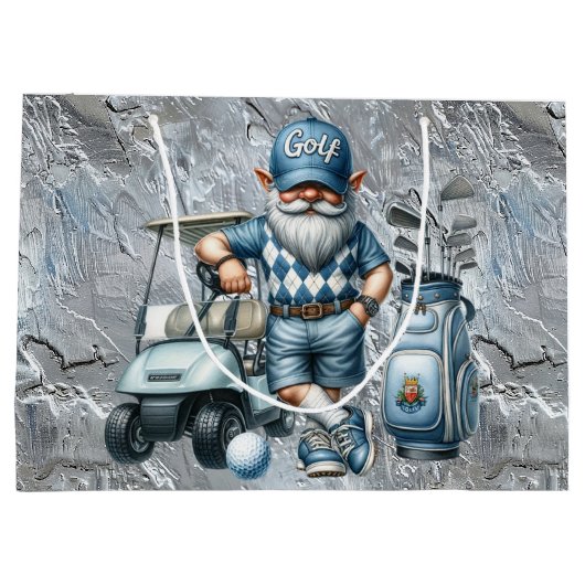 Silver Golf Elf Groot Cadeauzakje (Achterkant)