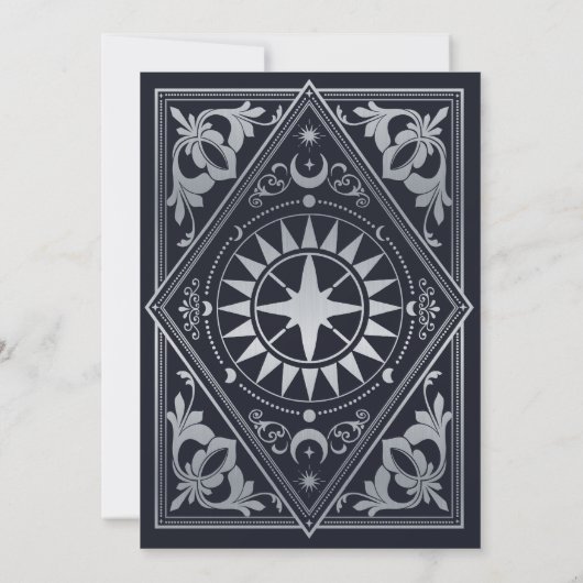 Silver Gothic Elegant Tarot Kaart Wedding (Achterkant)