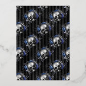 Silver Gothic Floral Wedding Folie Uitnodiging (Achterkant)