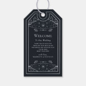 Silver Gothic Tarot Wedding Welcome Gift Labels Cadeaulabel (Voorkant)