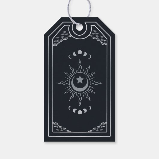 Silver Gothic Tarot Wedding Welcome Gift Labels Cadeaulabel (Achterkant)