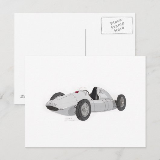 Silver GP Racer Briefkaart (Voorkant / Achterkant)