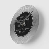 Silver Gradient Damask Pattern Jubileum Ronde Klok (Hoek)