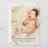 Silver Gradient Nieuwe Baby Foto Geboorte Aankondi Aankondiging (Voorkant)