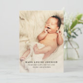 Silver Gradient Nieuwe Baby Foto Geboorte Aankondi Aankondiging (Staand voorkant)