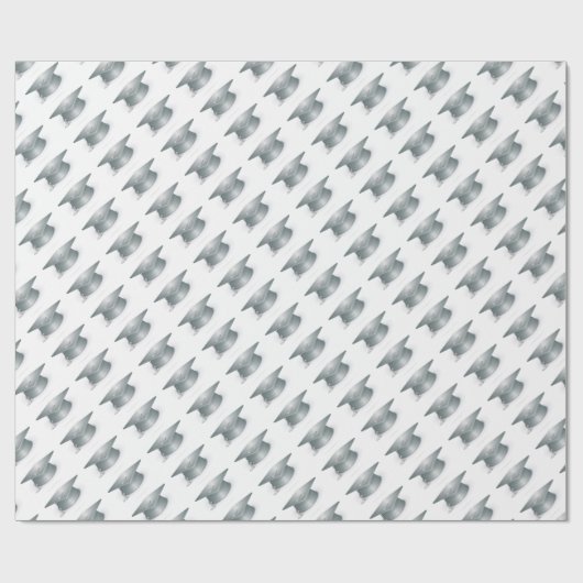 Silver Graduation Cap Cadeaupapier (Vlak)