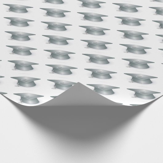 Silver Graduation Cap Cadeaupapier (Hoek)