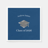 Silver Graduation Cap -Class of 2026= no2 Servet (Voorkant)