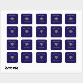 Silver Graduation Cap -Class of 2026 Vierkante Sticker (Vel)