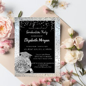 Silver Graduation Cap, Disco Ball Confetti, Wine Kaart