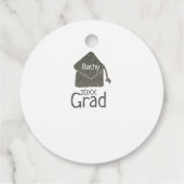 Silver graduation cap glitter add naam afstudeerde bedankjes labels (Achterkant)