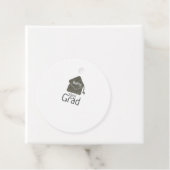 Silver graduation cap glitter add naam afstudeerde bedankjes labels (In situ)