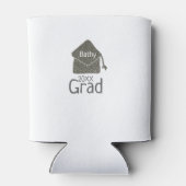 Silver graduation cap glitter add naam afstudeerde blikjeskoeler (Achterkant)