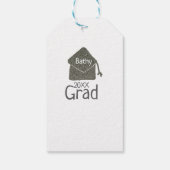 Silver graduation cap glitter add naam afstudeerde cadeaulabel (Achterkant)