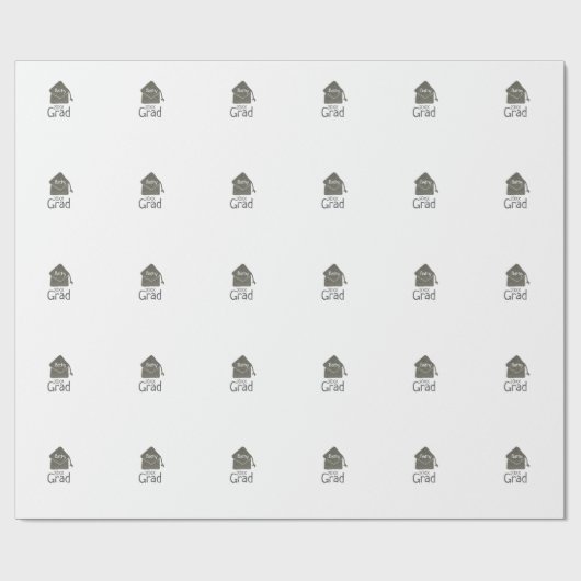Silver graduation cap glitter add naam afstudeerde cadeaupapier (Vlak)
