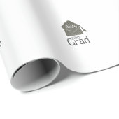 Silver graduation cap glitter add naam afstudeerde cadeaupapier (Rol Hoek)