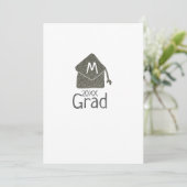 Silver graduation cap glitter add naam afstudeerde kaart (Staand voorkant)