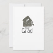 Silver graduation cap glitter add naam afstudeerde kaart (Achterkant)