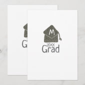 Silver graduation cap glitter add naam afstudeerde kaart (Voorkant / Achterkant)