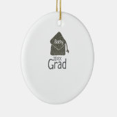 Silver graduation cap glitter add naam afstudeerde keramisch ornament (Rechts)