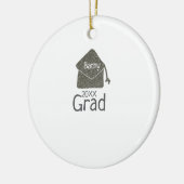 Silver graduation cap glitter add naam afstudeerde keramisch ornament (Links)