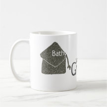 Silver graduation cap glitter add naam afstudeerde