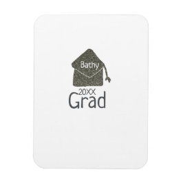 Silver graduation cap glitter add naam afstudeerde magneet