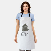 Silver graduation cap glitter add naam afstudeerde schort (Gedragen)