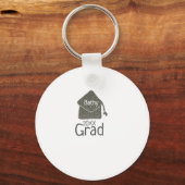 Silver graduation cap glitter add naam afstudeerde sleutelhanger (Achterkant)