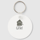Silver graduation cap glitter add naam afstudeerde sleutelhanger (Achterkant)