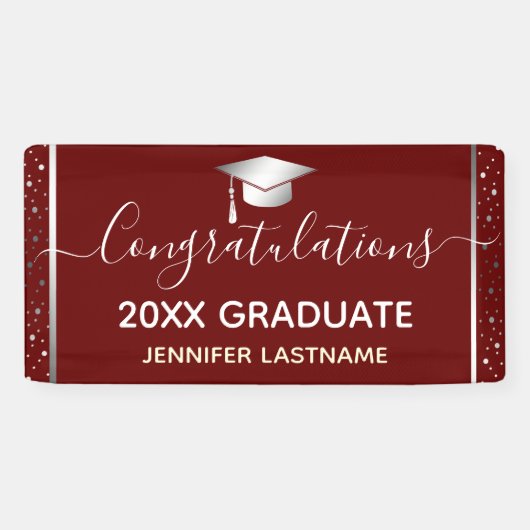 Silver Graduation Party Budget Banner (Horizontaal)