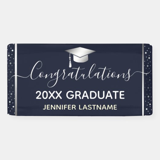 Silver Graduation Party Budget Spandoek (Horizontaal)