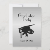 Silver Graduation Party Invitation Kaart (Voorkant)