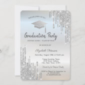 Silver Graduing Cap Glitter Drivers Kaart (Voorkant)