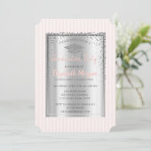 Silver Graduing Cap Striped Afstuderen Kaart (Staand voorkant)
