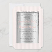 Silver Graduing Cap Striped Afstuderen Kaart (Voorkant)