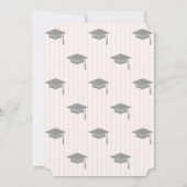Silver Graduing Cap Striped Afstuderen Kaart (Achterkant)