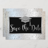 Silver Gradup, Confetti sparen de Datum Save The Date (Voorkant / Achterkant)