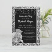 Silver Gradup, Disco Ball, Wine, Sequins Kaart (Staand voorkant)