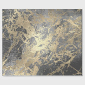 Silver Graphite Gold Marble Shiny Metallic Strokes Cadeaupapier (Vlak)