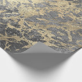 Silver Graphite Gold Marble Shiny Metallic Strokes Cadeaupapier (Hoek)
