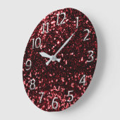 Silver Gray Arabic Numbers Glitter Burgundy Grote Klok