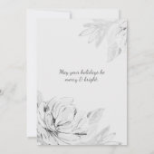 Silver Gray Botanical Elegant Photo Holiday Card Feestdagenkaart (Achterkant)
