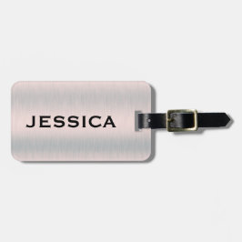 Silver-gray brushed aluminum texture bagagelabel