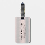 Silver-gray brushed aluminum texture bagagelabel (Achterkant verticaal)